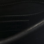Sheepskin Matelasse Chevron Monogram Medium College Bag Black