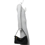 Re-Nylon Vitello Large Aimee Shoulder Bag Black