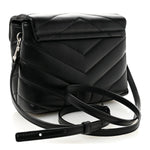 Calfskin Y Quilted Monogram Toy Loulou Crossbody Bag Black