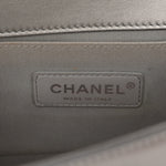 Metallic Lambskin PVC Quilted Small Boy Flap Blue