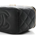 Caviar Quilted Sweetheart Vanity Case Black