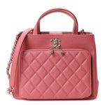 Caviar Quilted Small Business Affinity Shopping Bag Pink
