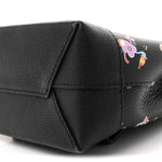 Calfskin Flower Lockme Mini Backpack Black Multicolor
