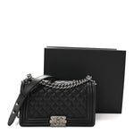 Caviar Quilted Medium Boy Flap Black