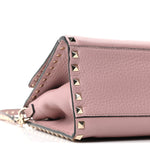 Grained Calfskin Rockstud Flip Lock Tote Lipstick