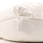 Shiny Calfskin Quilted Chanel 22 White Black