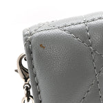 Lambskin Cannage Lady Dior Convertible Clutch Grey