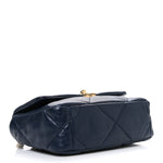 Lambskin Quilted Medium Chanel 19 Flap Navy Blue