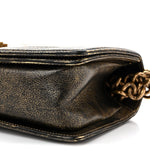 Cracked Metallic Calfskin Quilted Medium Boy Flap Gold