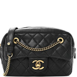 Sheepskin Quilted Trapezio Camera Case Black