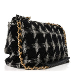 Tweed Quilted Maxi Chanel 19 Flap Black White