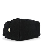 Suede Quilted Small Chanel 25 Handbag Black