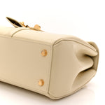 Satinated Calfskin Small 16 Top Handle Bag Beige