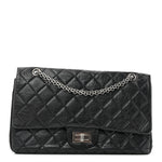 Aged Calfskin Quilted 2.55 Reissue 227 Flap Black