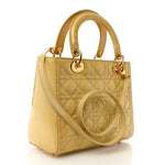 Patent Cannage Medium Lady Dior Beige
