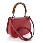 Shangai Calfskin Small Classic Bamboo Top Handle Bag Romantic Cerise