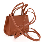 Vegan Leather Small Shopping Bag Tan