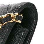 Caviar Quilted Wallet On Chain WOC Black