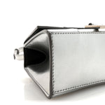 Metallic Textured Calfskin Hourglass Top Handle Bag XS Silver