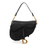 Grained Calfskin Saddle Bag Black