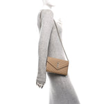 Grain De Poudre Matelasse Chevron Monogram Chain Wallet Taupe