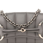 Nappa Vertical Matelasse Small Maxi Horsebit Chain Shoulder Bag Gray