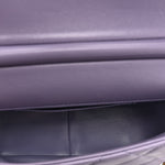 Shiny Lambskin Quilted Mini Pearl Logo Flap Light Purple