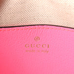 GG Supreme Monogram Textured Dollar Calfskin Web Ophidia Small Crossbody Bag Beige Ebony Fuchsia