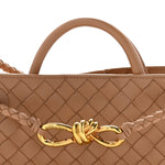 Nappa Intrecciato Small Andiamo Shoulder Bag Biscuit
