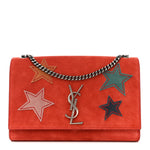 Suede Star Medium Classic Monogram Kate Satchel Berry Red