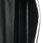 Grain De Poudre Matelasse Chevron Monogram Envelope Chain Wallet Black