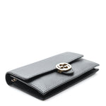 Dollar Calfskin Interlocking G Chain Wallet Black