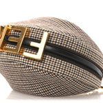 Wool Nappa Micro Houndstooth Nano Fendigraphy Hobo Charm Beige Moro