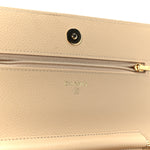 Caviar Quilted Wallet on Chain WOC Beige