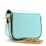 Metallic Calfskin Super Mini Horsebit 1955 Shoulder Bag Light Blue