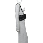 Calfskin Quilted CC Uniform Flap Belt Bag Black