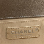 Iridescent Calfskin Quilted Strass Medium Paris Dallas Boy Flap Dark Khaki