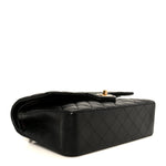 Lambskin Quilted Medium Double Flap Black