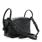 Calfskin Intrecciato Small Loop Top Handle Black