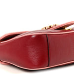 Azalea Calfskin Enamel Matelasse Diagonal Small Torchon GG Marmont Shoulder Bag New Cherry Red Wild Rose