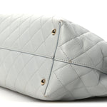 Caviar Quilted Shopping Tote Light Green