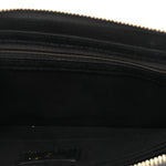 Iridescent Caviar Quilted Classic Pouch With Handle Black