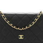 Caviar Quilted Wallet on Chain WOC Black