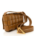 Nappa Maxi Intreccio Small Padded Cassette Crossbody Bag Camel
