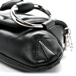 Nappa Vertical Matelasse Medium Maxi Horsebit Chain Shoulder Bag Black