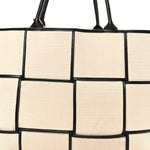 Canvas Maxi Intrecciato Large Arco Tote Beige Black
