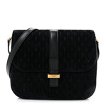Suede All-Over Monogram Small Le Monogramme Satchel Black