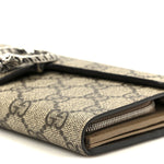 GG Supreme Monogram Dionysus Chain Clutch Wallet Beige Taupe