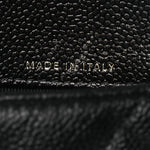 Caviar Fabric Foldable Tote Bag With Chain Black Multicolor