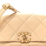 Goatskin Quilted 19 Waist Bag Light Beige